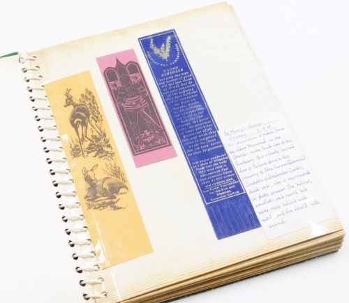 A quantity of bookmarks, Temple of Bacchus, Oh Lord Remember, other religious, etc. (1 album)