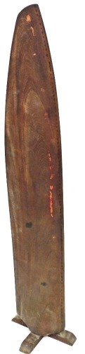 An airplane propeller, with wooden base, partially painted, 173cm high.