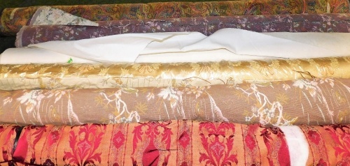Various fabric and material, floral type, varying designs, some Jessops Nottingham wrappers, various dimensions. (a quantity)