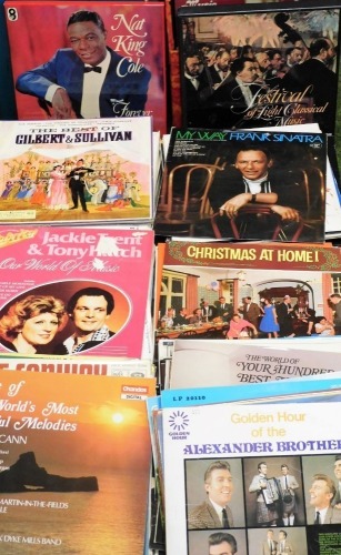 A large quantity of LP records, to include classical, opera, musicals, easy listening, artists to include Frank Sinatra, Gene Pitney, Nat King Cole, Roy Orbison, some compilations, etc.