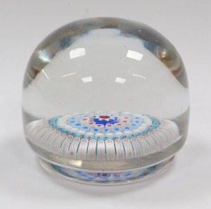 A late 19thC concentric millefiori glass paperweight, possibly Richardsons, of domed and footed form, 9cm diameter. - 3
