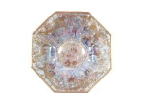A Wedgwood dragon lustre octagonal bowl, the lustre interior with gilt dragon detail and orange ground exterior, pattern no Z4825, printed and painted marks, 23cm high. - 3
