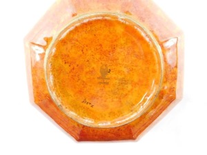 A Wedgwood dragon lustre octagonal bowl, the lustre interior with gilt dragon detail and orange ground exterior, pattern no Z4825, printed and painted marks, 23cm high. - 4