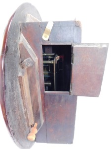 A late 19thC circular mahogany wall clock, with later white numeric painted dial, bearing Roman numerals and 'PICKERING', single fusee movement, with key, 44cm wide. - 4