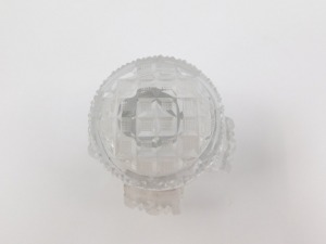 A 19thC cut glass open work crown form scent bottle and stopper. - 3