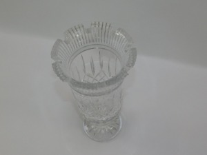 A Waterford crystal vase, of crenulated and footed form, etched mark, 28cm high. - 2