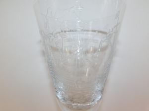 A late 20thC Stourbridge crystal commemorative goblet, decorated by David Smith, to commemorate the Raising on 11th October 1982 of the Mary Rose, which sank near Portsmouth, on 19th July 1545, raised on a bubble knop stem over a conical foot, etched mark - 3