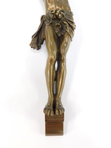 A French bronze crucifix figure of Jesus Christ, signed Leandri, No 021, 26cm high. - 3