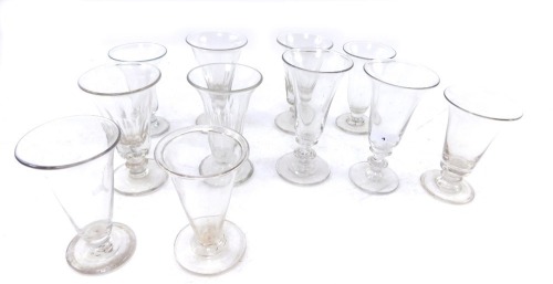 A group of syllabub or jelly glasses, various designs and sizes. (10)