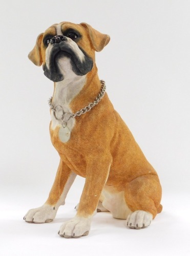 A Country Artists Bruno The Dog figure, with dog tag and label, 34cm high.
