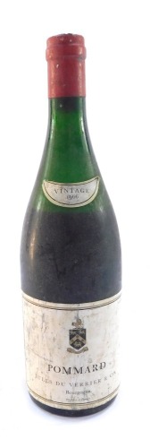 A Pommard 1966 vintage wine, Jules du Verrier & Co, Bourgogne.