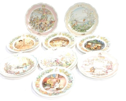Royal Worcester and Royal Doulton collector's plates, comprising The Wind in the Willows series, Badger's House, Ratty & Mole Go Boating, Rambling in the Wild Wood, The Return of Ulysses, and Preparations for the Boating Season, together with a set of fou