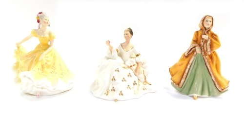 Three Royal Doulton figures, comprising My Love HN2339, Rachel HN2919, and Ninette HN2379. (3)