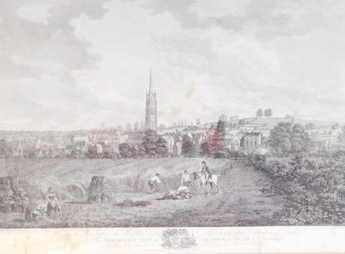After Thomas Espin. North West view of the town of Louth, engraved by B Howlett, 40cm x 57cm