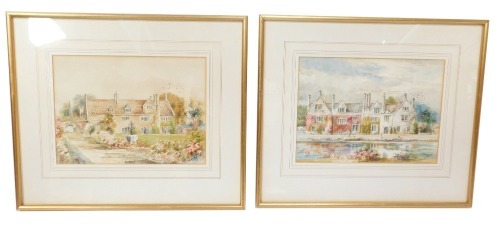 June Hobart (20thC School). Greatford House, pair of watercolours, signed and titled, 22cm x 29cm, framed and glazed. (2)