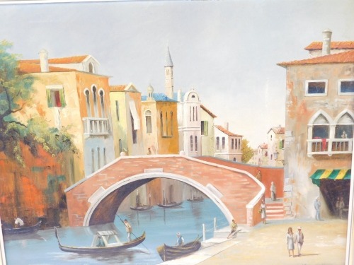 Vernon Henri (20thC). View of Venice, oil on canvas, signed, 39.5cm x 49.5cm. (AF)