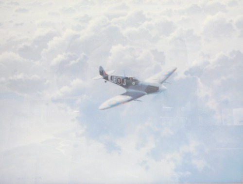 After Coulson. Spitfire, limited edition print, 29cm x 39cm, mounted, framed and glazed.
