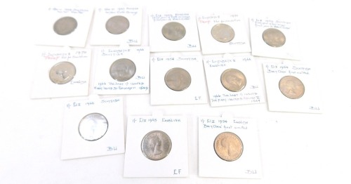 George VI - EII shillings, to include first year of issue, and proof uncirculated shillings 1970. (13)