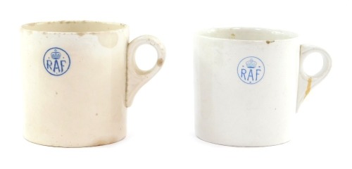 Two ceramic RAF mugs, 10cm high.