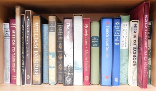 Folio Society, various novels to include The Genius of James Furber, Misson To Tashkent, The Song of Songs, A Man of Singular Virtue, A Month in the Country, William Dampler, John Evelyn's Diary, Expedition to Surinam, Lives of the Most Notorious Pirates,