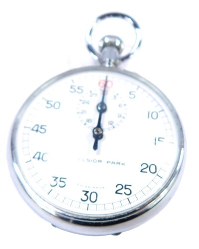 An Xcelsior Park chrome plated pocket stopwatch.