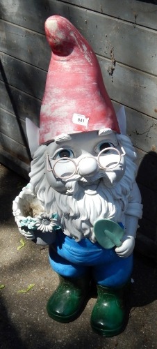 A plastic garden gnome, 87cm high.
