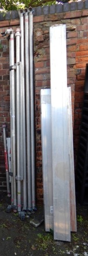 A group of Youngman Boss scaffold poles and planks. (a quantity)