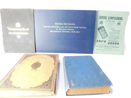 Books, comprising Meccano Magazine for 1932, History of the Ancient Parish of Leek, Domesday Book for Staffordshire, and Victoria The Golden Scene Sketches and Jottings from Nature by William Strutt. (4)
