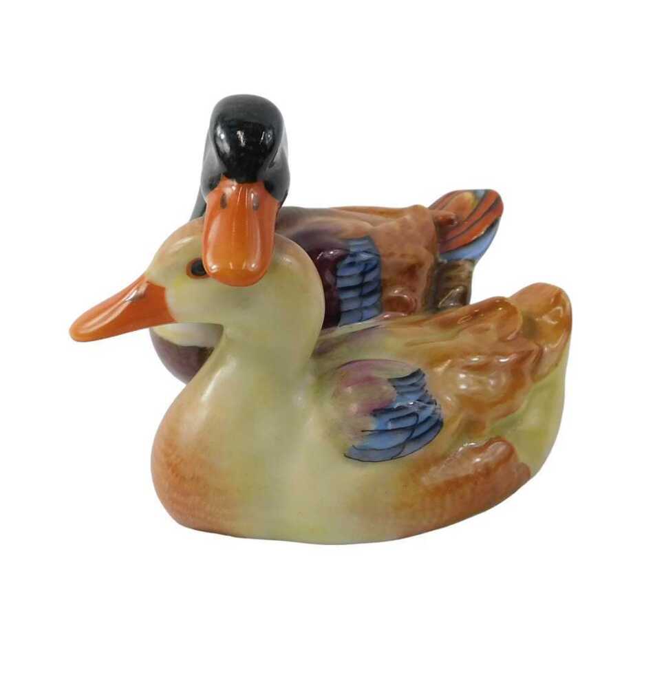 A Herend of Hungary figure group of two ducks, 8cm wide.