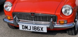 A 1982 MG MGB Sports car, soft top, historic vehicle, registration DMJ 186X, petrol, orange/red, first registered 08/04/1982, MOT expired 30/06/22, V5 present. - 2