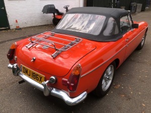 A 1982 MG MGB Sports car, soft top, historic vehicle, registration DMJ 186X, petrol, orange/red, first registered 08/04/1982, MOT expired 30/06/22, V5 present. - 3