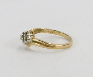 Two 9ct gold dress rings, one with heart shaped centre set with black agate, ring size L and a another set with CZ's on twist design, ring size K&frac12;, 2.9g all in. (2) - 2