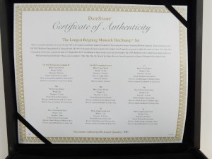 A Royal Mint Longest Reigning Monarch Datestamp set, with certificate of authenticity, limited edition of 950, in presentation case., comprising 1953 UK Coronation crown, UK 2015 Brilliant uncirculated &pound;5 coin and a coin set for the boxed year. - 2