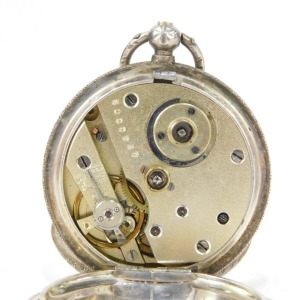 A gold plated pocket watch, and a white metal fob watch, stamped 925. (2) - 6