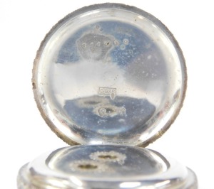 A gold plated pocket watch, and a white metal fob watch, stamped 925. (2) - 8
