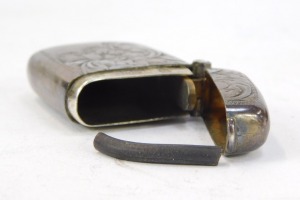 A George V silver cigarette case, with engraved borders and monograms, Birmingham 1917, another similar and a vesta case. (3) - 4