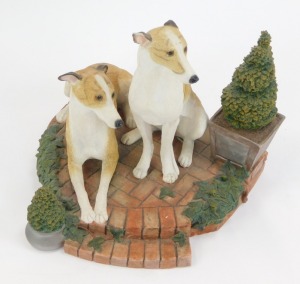 A Country Artist pair of greyhounds figure group, no. 1517, 18cm high, boxed. - 2