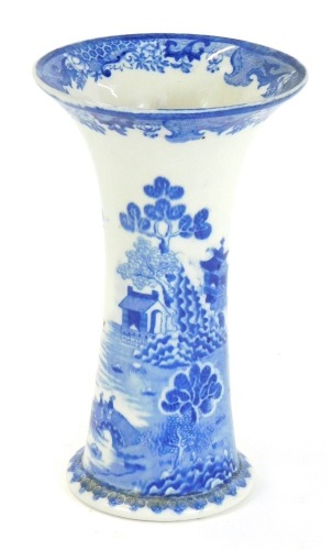 A Masons blue and white Ironstone bud vase, 20.5cm high.