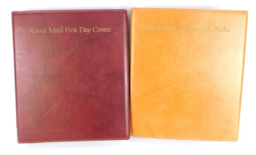 Philately. Two albums of Royal Mail presentation packs and first day covers, British Composers, Charles Darwin, Anniversaries and others, 1980 to 1996, enclosed in two albums.