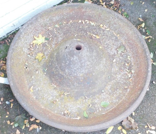 A cast iron Mexican hat planter, 81cm wide.