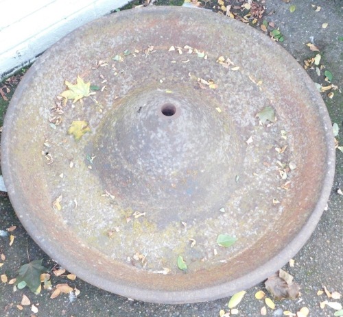 A cast iron Mexican hat planter, 81cm wide.